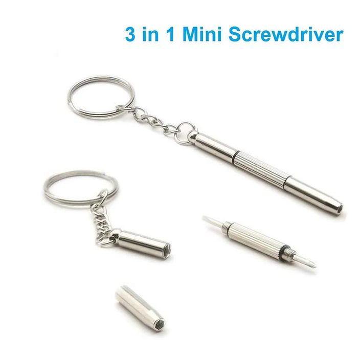 Мини  отвёртка три в одном для ремонта часов очков мобильных телефонов