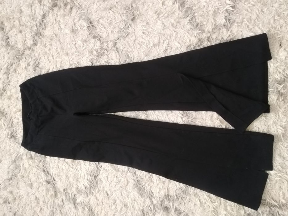 Штани кльош, чорні штани з розрізом