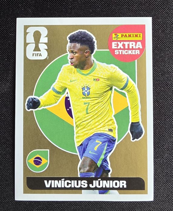 Fifa world cup 2026 naklejka panini extra sticker - Vinicius Junior Gold