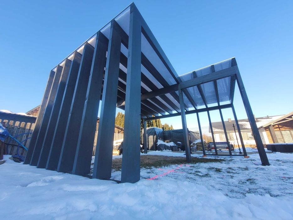Pergola Drewniana BSH / Poliwęglan Lity / Tars kompozytowy LENTA