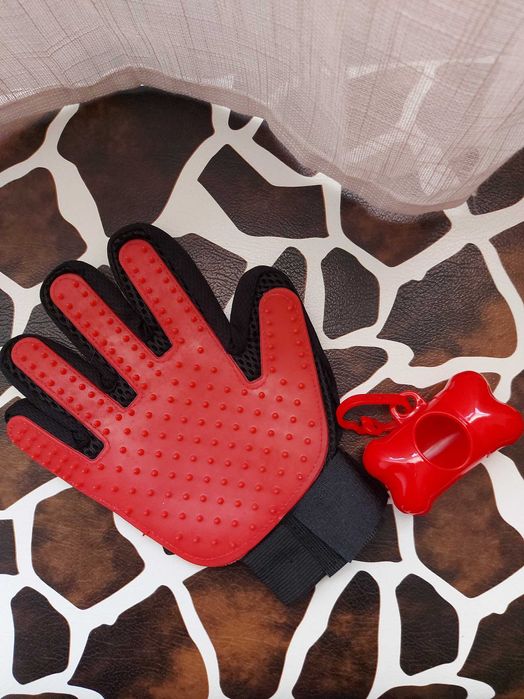 Conjunto Luva/Escova da Pet Glove e Dispensador para sacos higiénicos