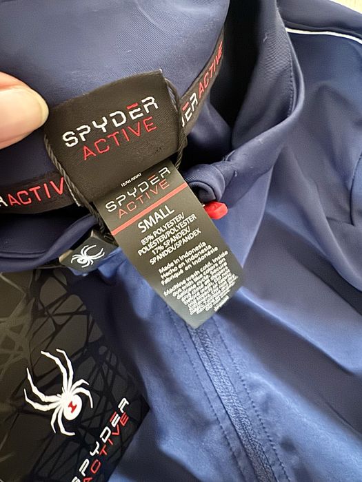 Granatowa, lekka, damska bluza treningowa na zamek Spyder Active S