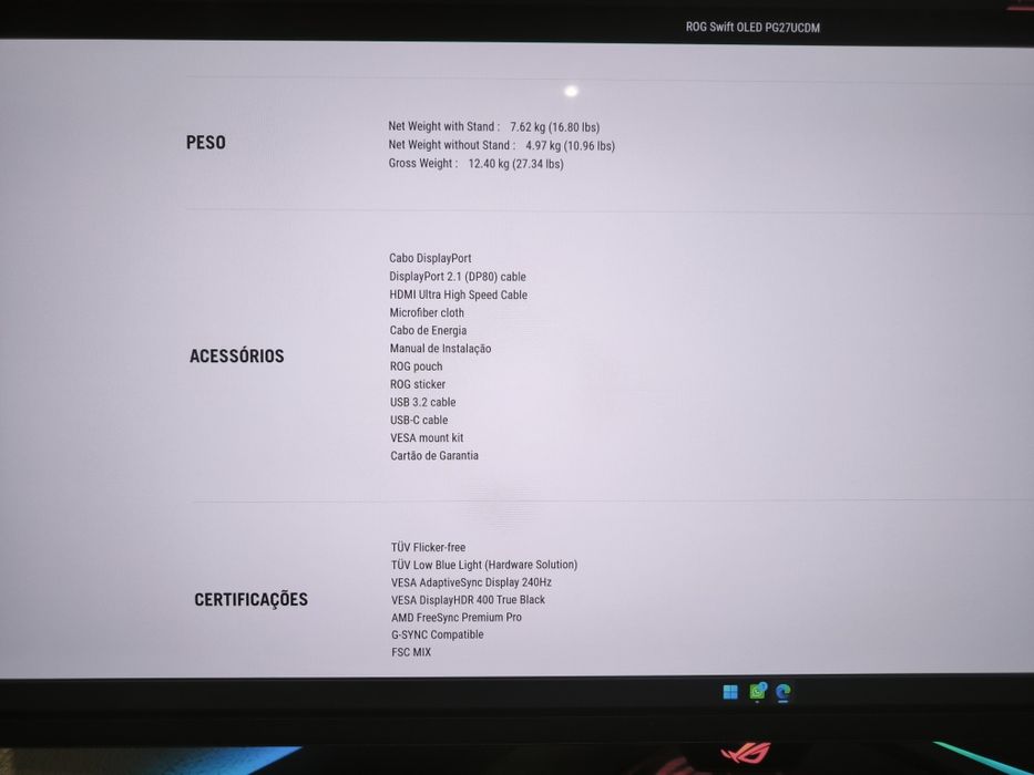 Asus ROG Swift qd-oled PG27UCDM