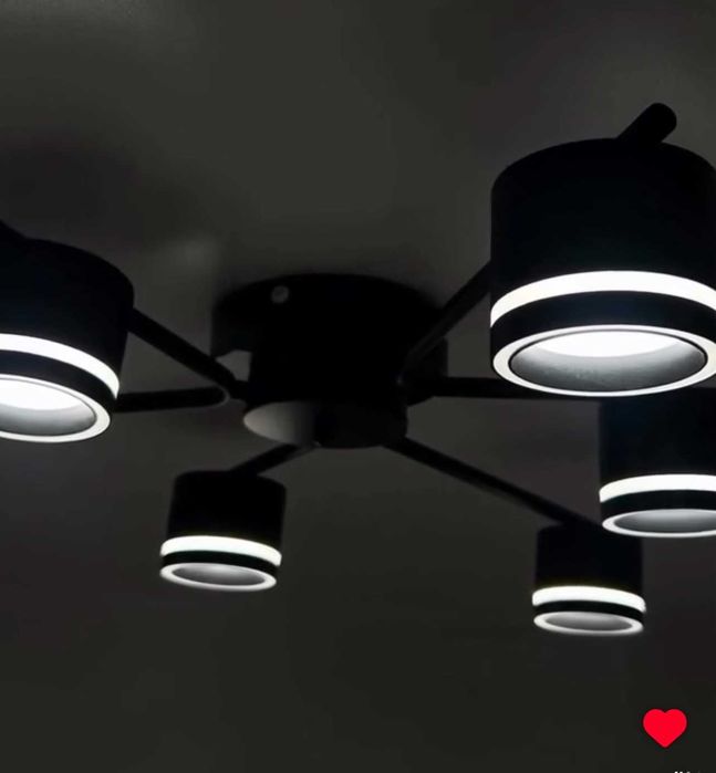 Люстра ELA 6R  Черная на 6 ламп GX53 (БЕСПЛАТНАЯ Доставка)