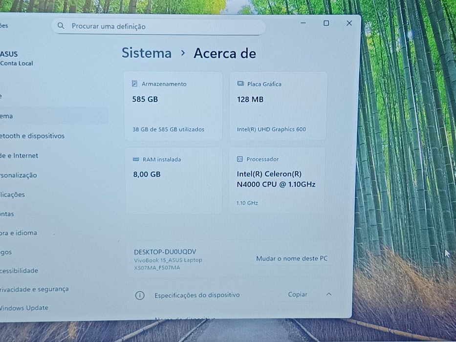 Portátil ASUS / 8GB RAM / SSD M.2 120GB + HDD 500GB