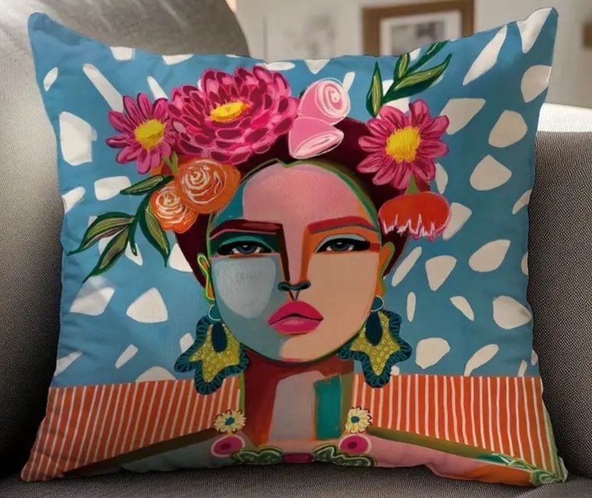 Almofada Grande Tipo Frida Kahlo