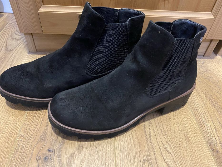 Botki RIEKER czarne rozm.41 stan b.dobry