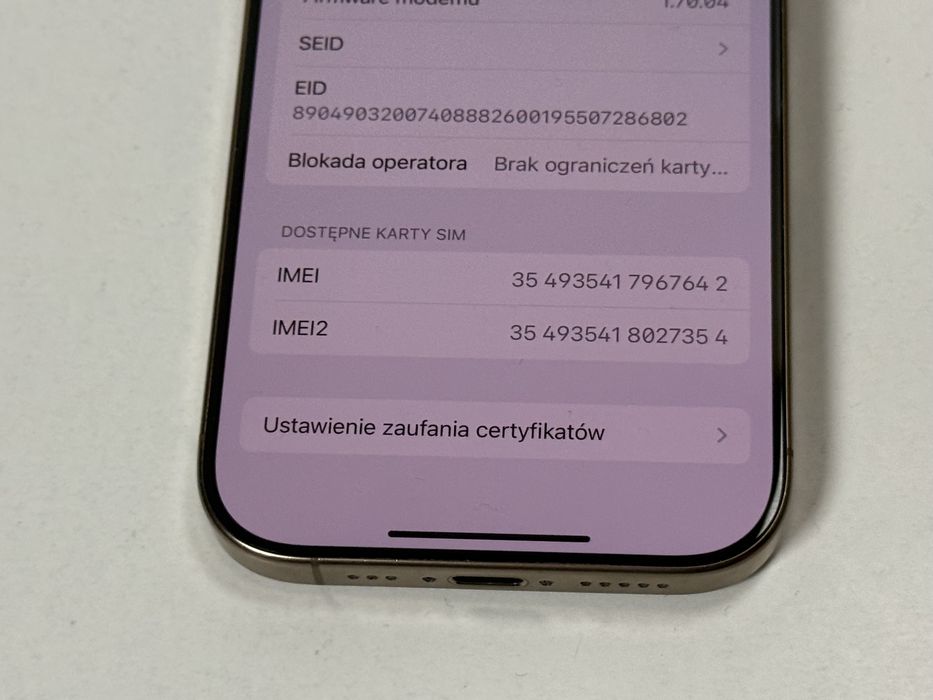 Apple iPhone 16 Pro 256GB Złoty - 89% Baterii - Gwarancja - Super Stan -