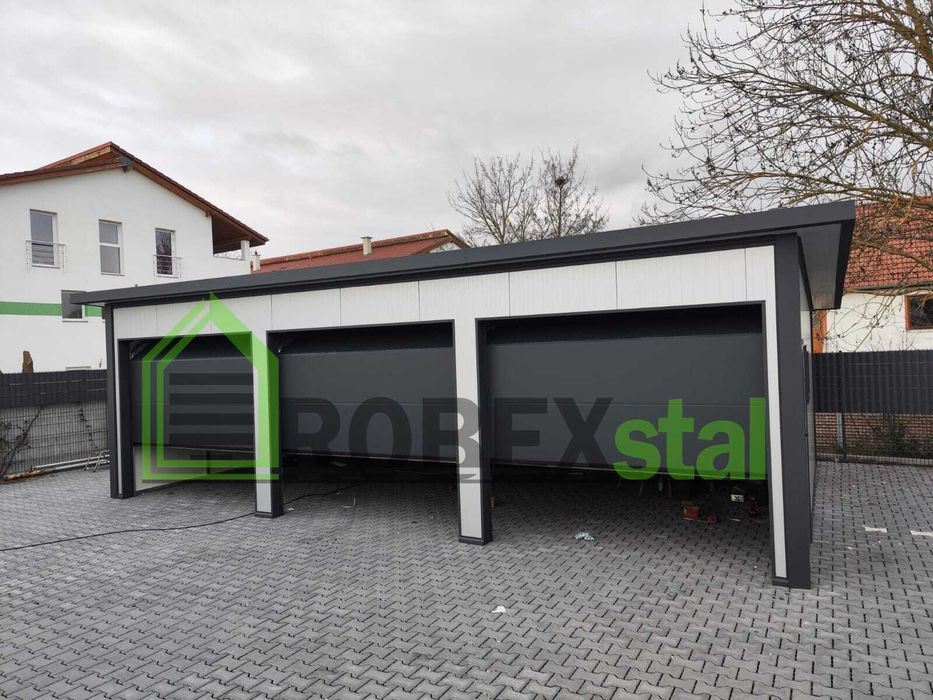 Garaż ocieplany z płyty warstwowej PIR 10cm garaż 9 x 6 m na wymiar