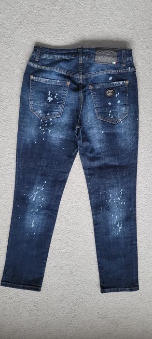 Spodnie damskie Dsquared S M 26 jeans plamy styl