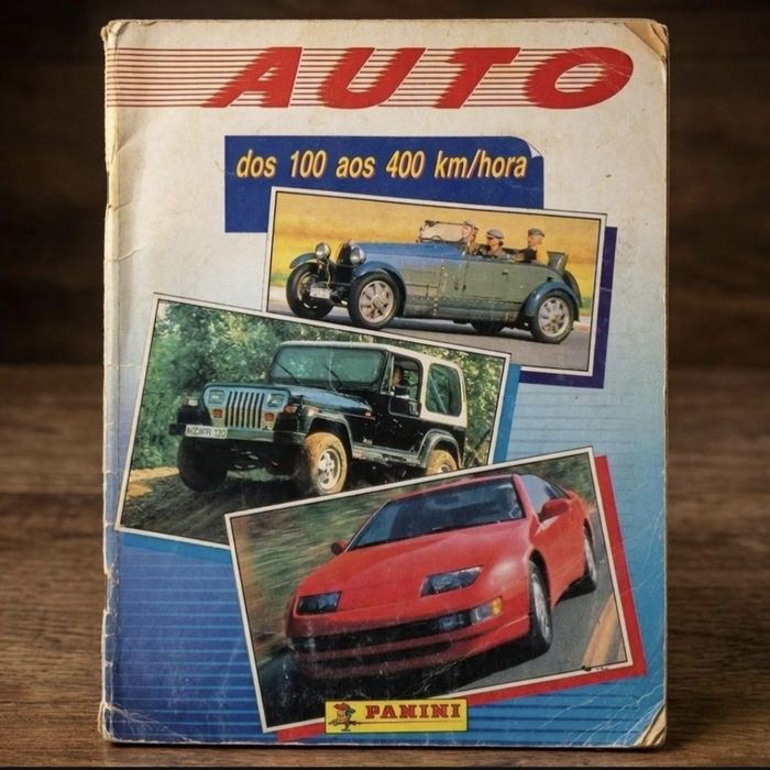 Caderneta de cromos Panini "Auto dos 100 aos 400 km/hora", anos 90