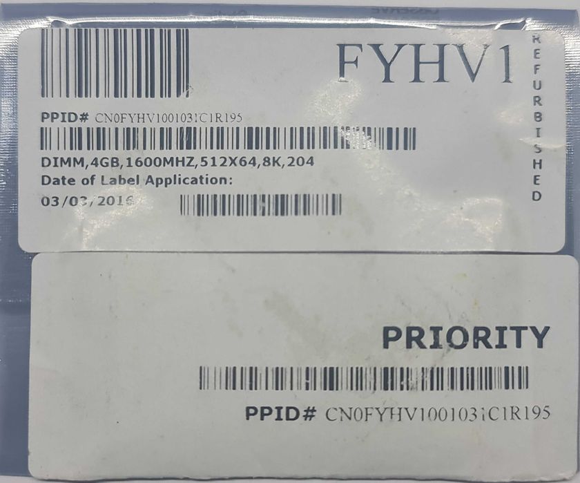 Dell 4GB PC3-12800 DDR3-1600MHz 204-Pin SoDimm Dual Rank Memory Module