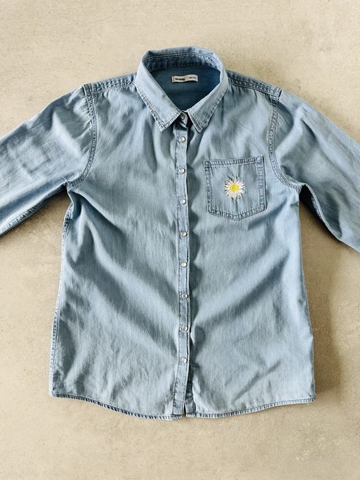 Koszula jeansowa dziewczęca SINSAY niebieska rozmiar 158