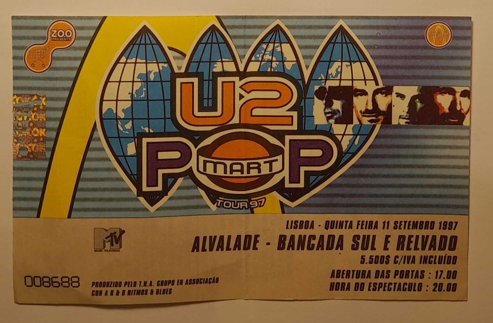 Bilhete U2 POPMART 1997
