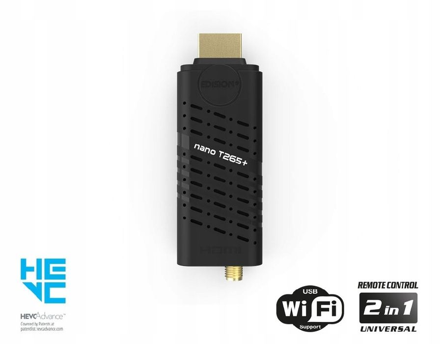 outlet odbiornik dvb-t/t2/c edision nano t265+ hevc hdmi full hd 1080p