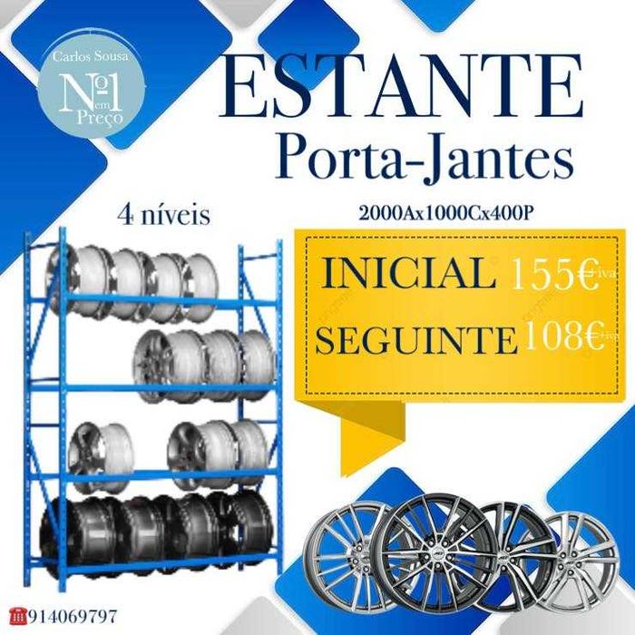 Estantes porta-jantes super resistentes e fáceis de montar.