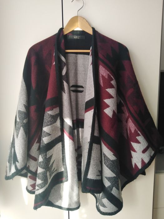 Narzuta peleryna ponczo damska etniczne wzory jesienna wiosenna