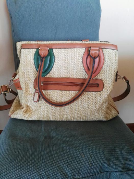 Mala tecido palhinha