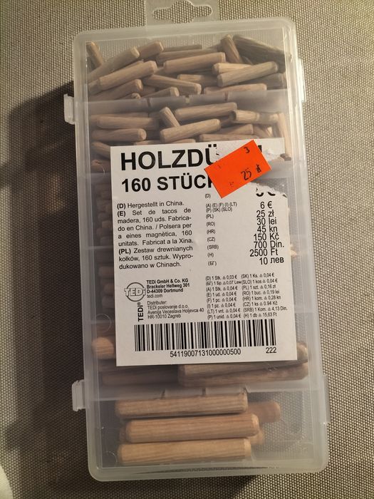 Zestaw drewnianych kołków,160 sztuk