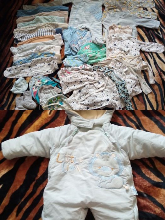 Великий пакет речей одягу для новонародженого хлопчика комбінезон