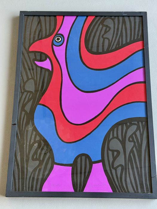 Jan LENICA Crimson Fowl 1979 UNIKAT Autorska Sygnatura i Numeracja TOP