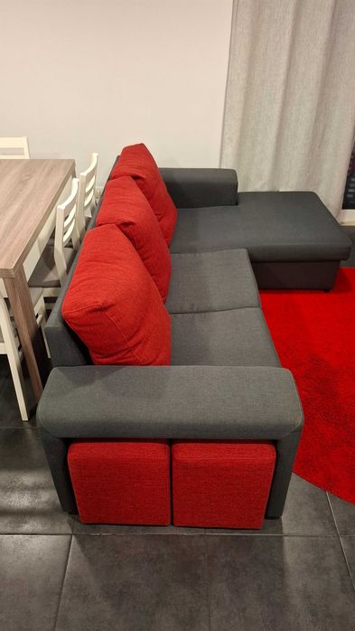 Sofá com chaise long - 3 lugares