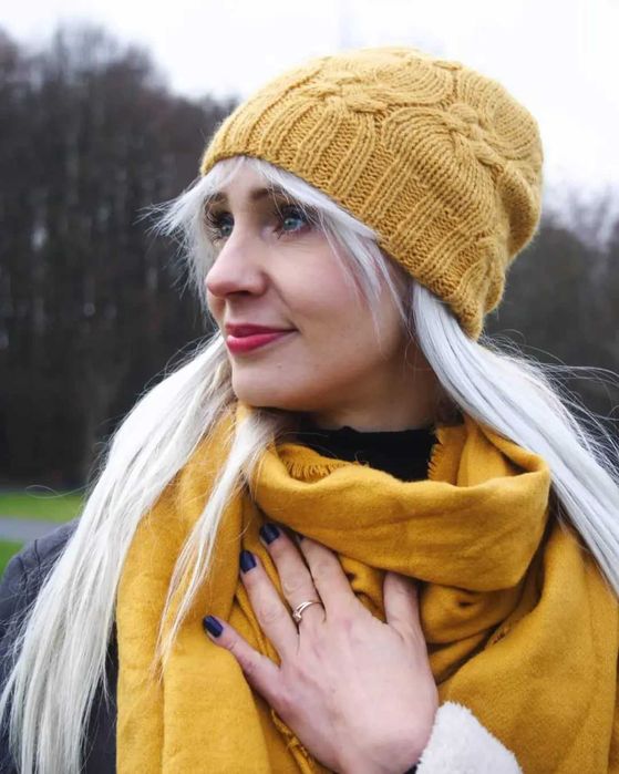 ręcznie dziergana czapka