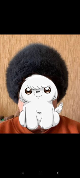 Шапка из песца,натуральный мех,темно синий!