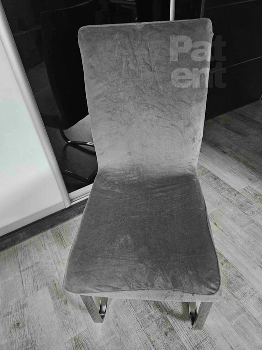 Pokrowce na krzesła miękkie welurowe komplet szare 6 sztuk