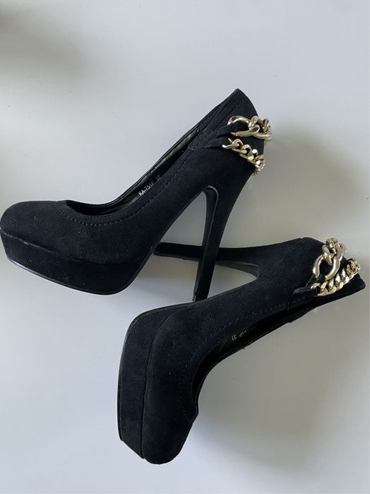 Buty damskie szpilki platforma  Kayla Shoe rozmiar 37 eko skora zamsz