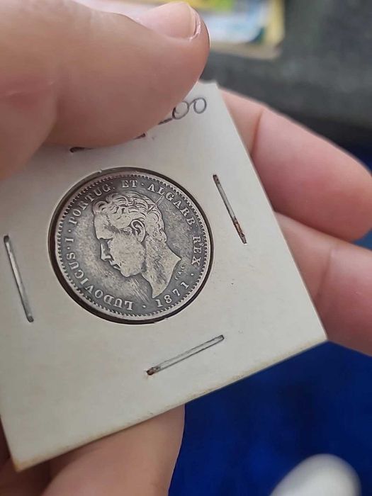 Moeda portuguesa antiga de 1871