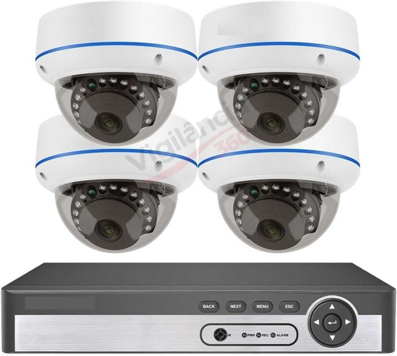 Kit Videovigilância 4 Câmaras 5MP PoE Identificação Facial NVR - NOVAS