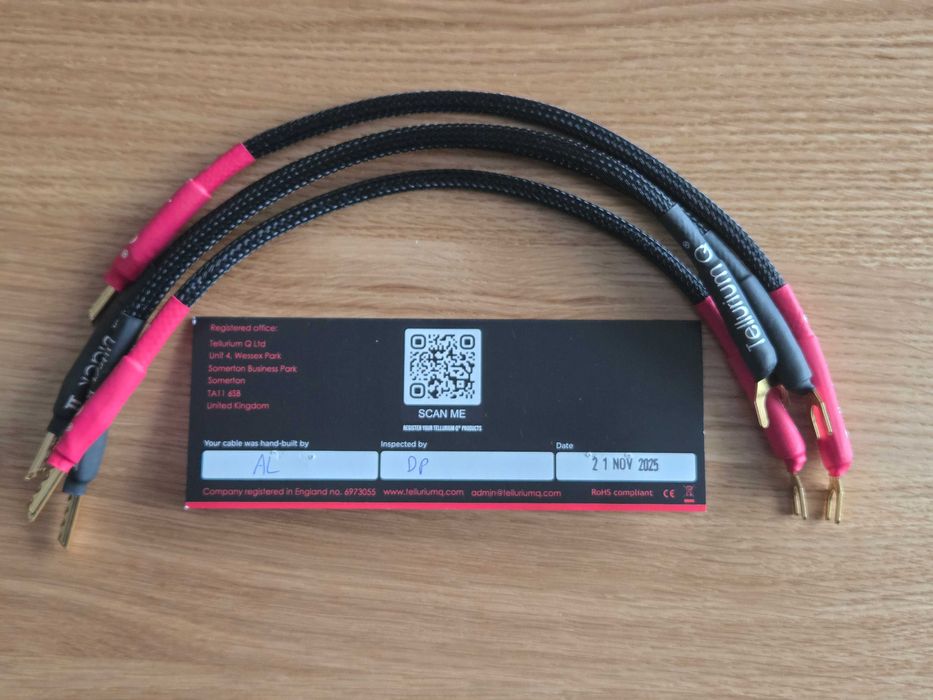 Tellurium Q Ultra Black II Jumpers - zworki do kolumn 4x 30 cm OKAZJA!