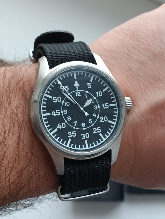 Вінтажний годинник Pilot Aimimo 40 мм WR50m Seiko VH31 військовий