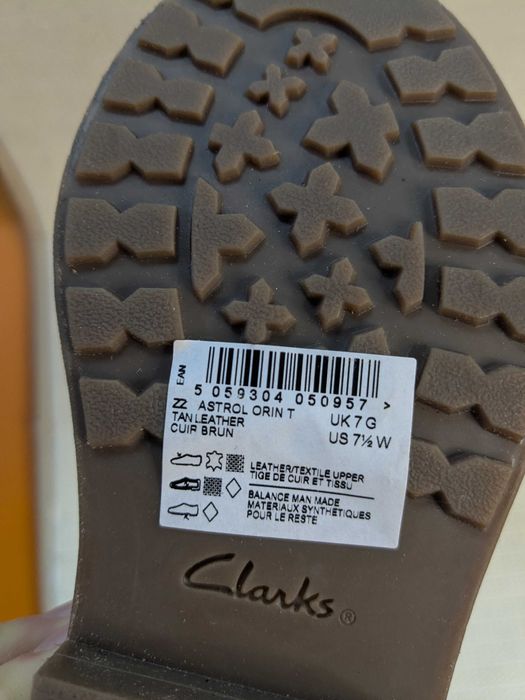 Clarks Astrol Orin botki sztyblety skórzane brązowe rozm. 24
