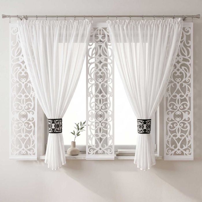 3 Panele Ażurowe 30X130Cm Plus Kokony Karnisz 2,5M