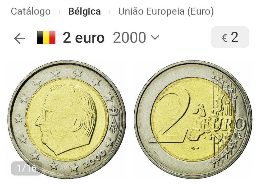 Moeda 2€, Bélgica 2000