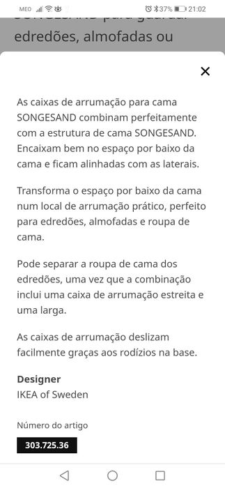 Gavetas para cama IKEA