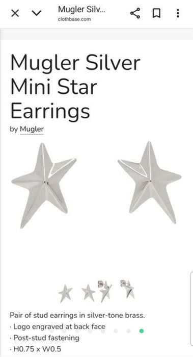 Оригінальні сережки Mugler,пусети,