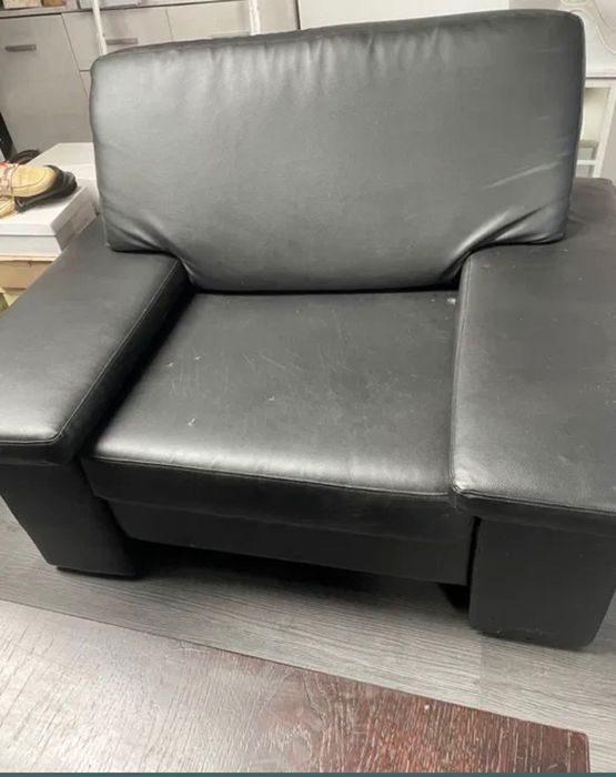 Fotel + sofa czarna