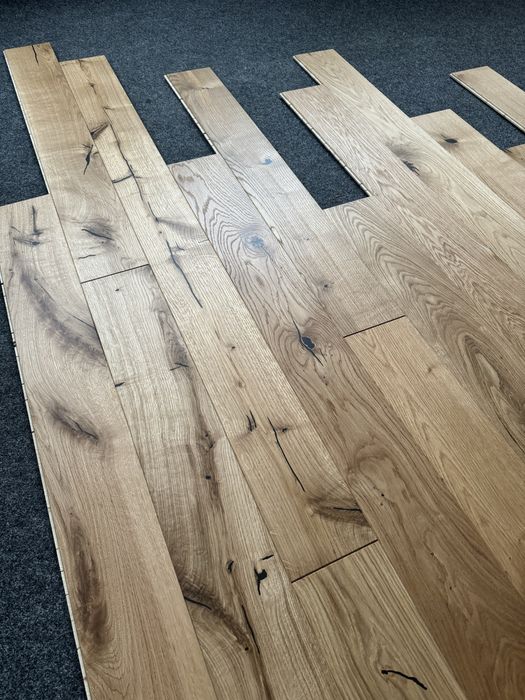 Podłoga Drewniana Dąb Rustic, 13x140x1800mm, 4faza, Olej UV x2