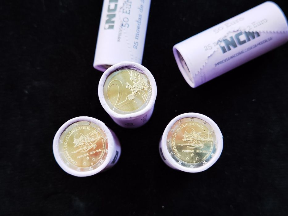 Moeda 2€ Centenário da Travessia Aérea do Atlântico Sul