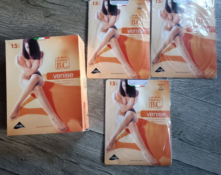 Білі капронові колготки  Venise 15 den , ,роз 3 (L)