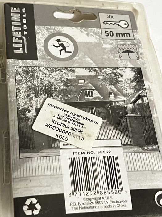Kłodka Wodoodporna Lifetime