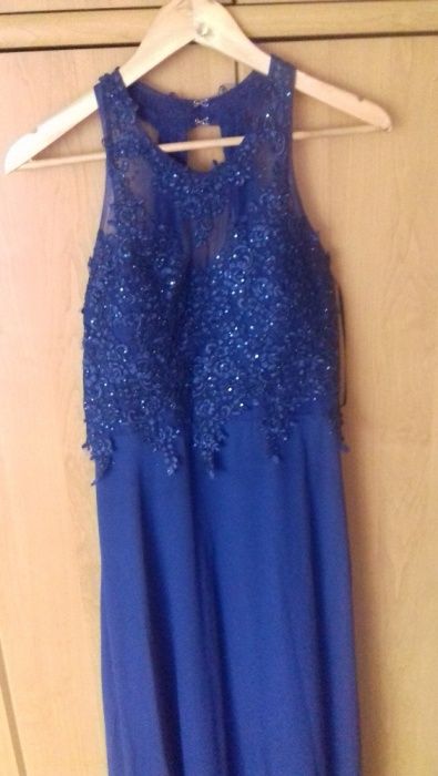 długa suknia L granatowa