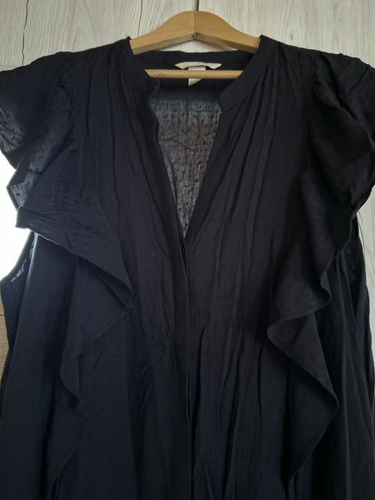 Dluga czarna sukienka maxi wiskoza h&m