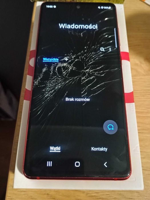 Samsung s20 fe czerwony dual SIM popękana szyba