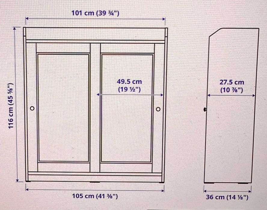 HAUGA Movel-Vitrina, branco, 105x116 cm