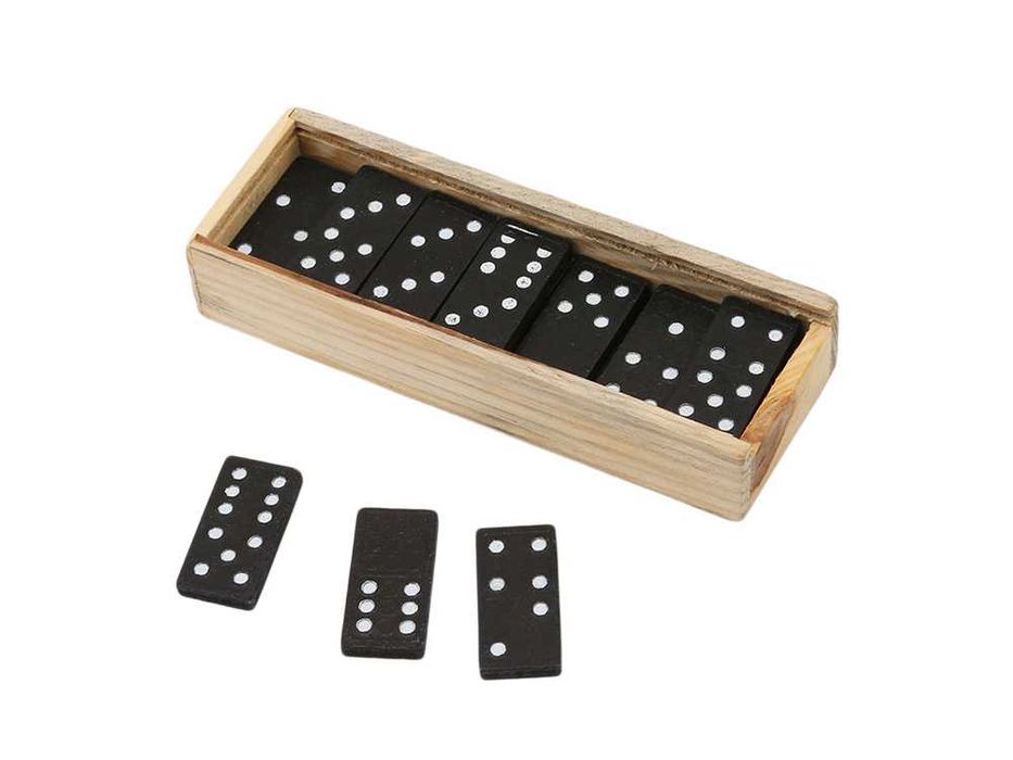 Klasyczne domino drewniane 28 elementów gra towarzyska