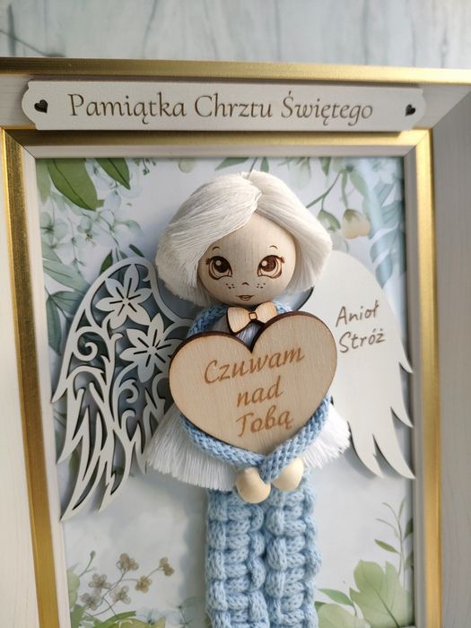 Pamiątka Chrztu Świętego Anioł Stróż dla chłopca